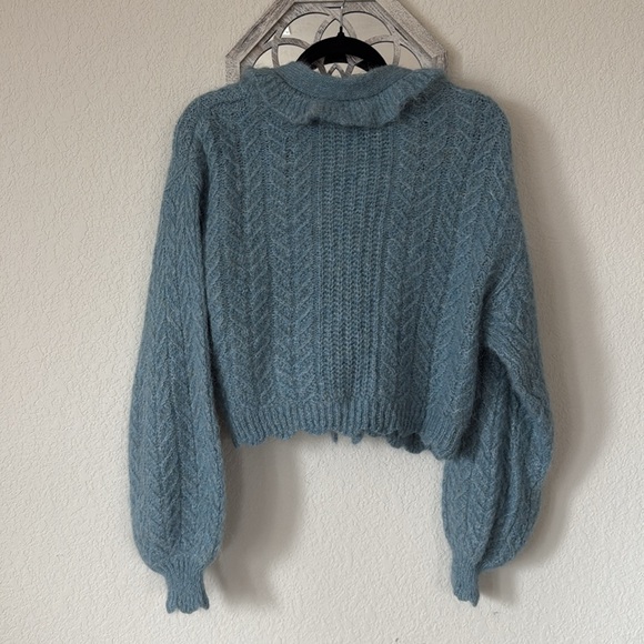 Zara Blue Ruffled Cardigan - Picture 4 of 4